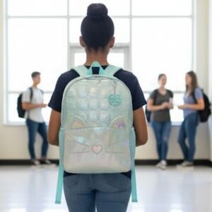 NEW! Nordstrom Iridescent Cat Backpack and Lunchbox Set NWT